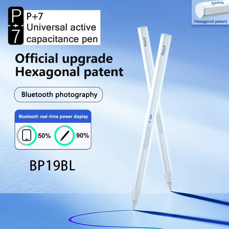 P+7 Universal Stylus PEN For Tablet Android iOS iPad Accessories Drawing Tablet Capacitive Screen Bluetooth Hexagonal Pen BP19BL