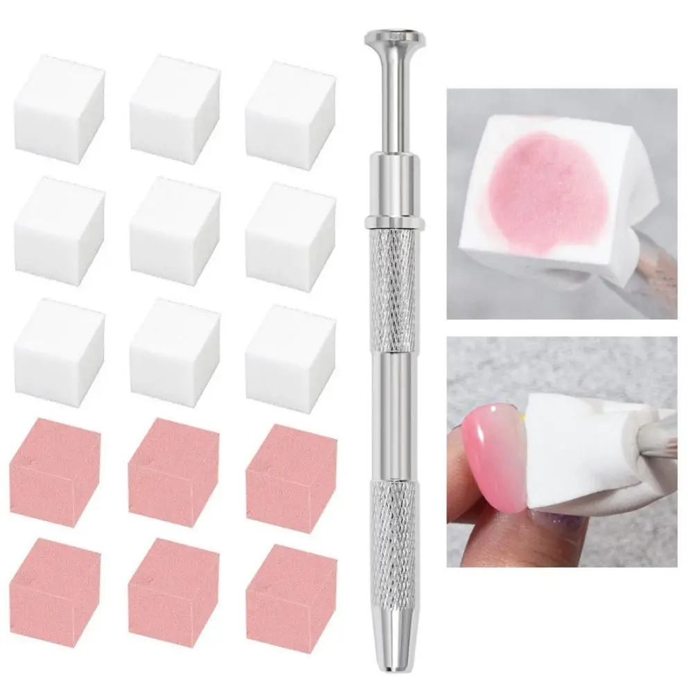 50Pcs/Set With Grabbing Pen Nail Art Sponge Square DIY Nail Smudge Gradient Sponge Soft Gradient Nail Brushes