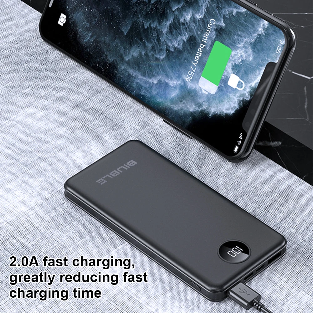 باور بانك عالي السعة 12000 مللي أمبير في الساعة، شاحن بطارية محمول سريع الشحن لهاتف آيفون وسامسونج وهواوي