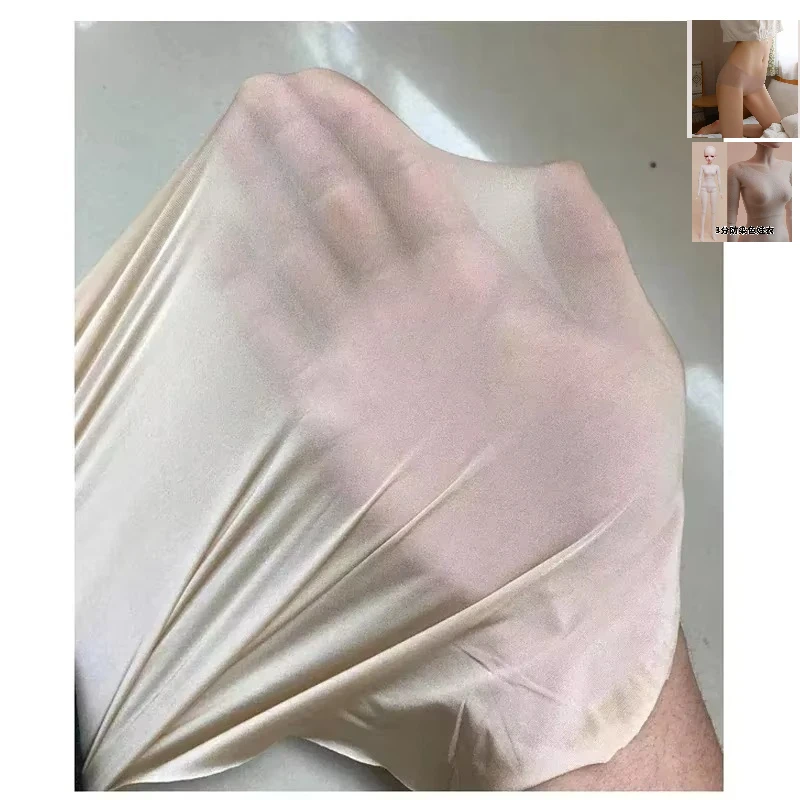 Flesh-colored Four-sided High-stretch Fabric Thin Transparent Spandex Stockings Underwear  See-through Fabric