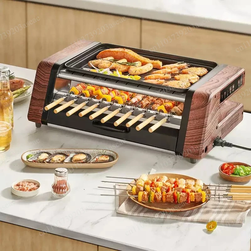 Household smokeless barbecue grill electric grill stove grill skewer multi-function
