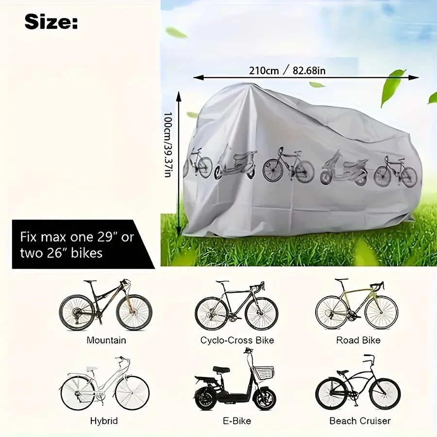 Electric Bike Rain Cover PEVA Dustproof MTB Mountain Bike Motorcycle Sun Protection Covers 110x200cm Electric Bicycle Cover