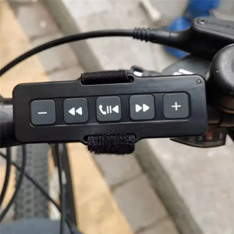 [B24B!】 Wireless Bluetooth-Compatible Remote Hands-Free Phone Call Helmet MP3 Music Player Controller 5 Keys Earphone