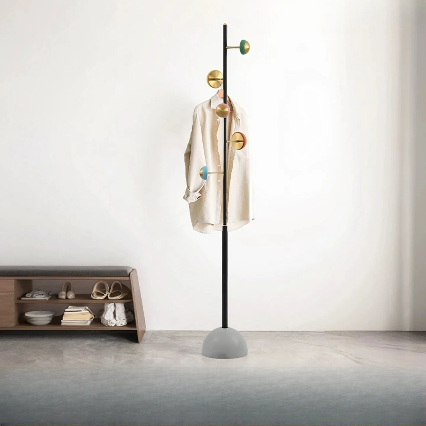 Simple modern bedroom home floor hanger corner coat rack