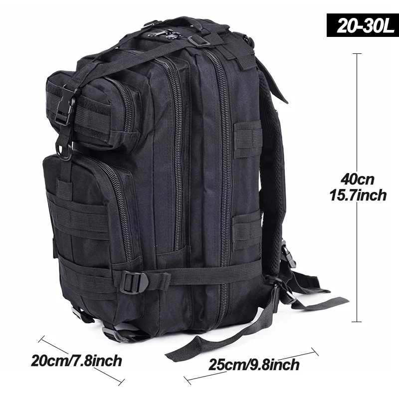 20-30L Classic Tactical Backpack Waterproof Travel Sports Bag Fishing Hunting Outdoor 600D Rucksacks Camping Hiking 3P Pack Bags