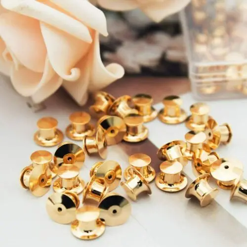Metal Brooch Locking Pin Backs Fivela Fastening Lock Pin Flat Back, Pingente de Emblema para Jóias DIY, Roupas Pin Decor, 30Pcs