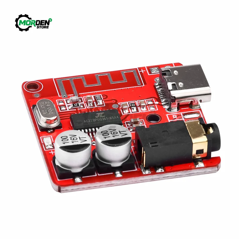 Type-c Audio Receiver Board Bluetooth-compatible 5.0 MP3 Lossless Decoder Board Wireless Stereo Music Module 3.7-5V XY-BT-Mini