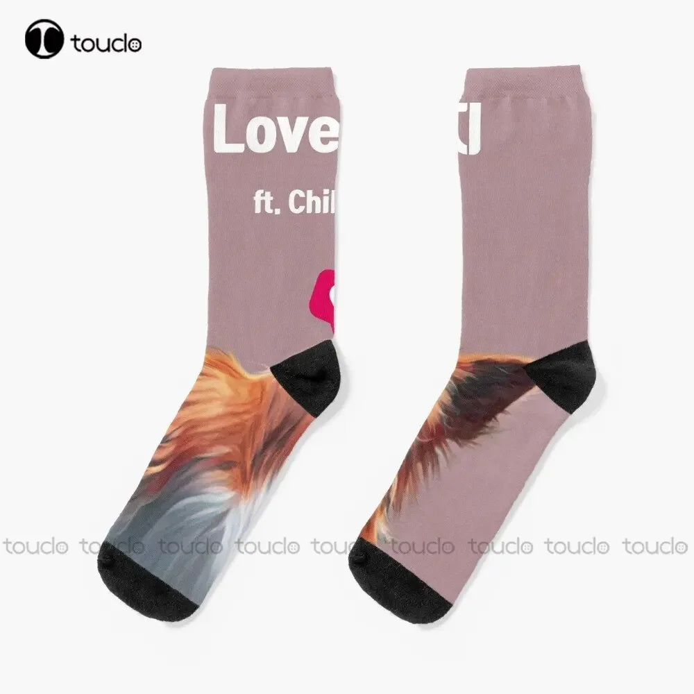 Cute Chihuahua'S Backside Socks Black Long Socks 360° Digital Printing Personalized Custom Unisex Adult Teen Youth Socks
