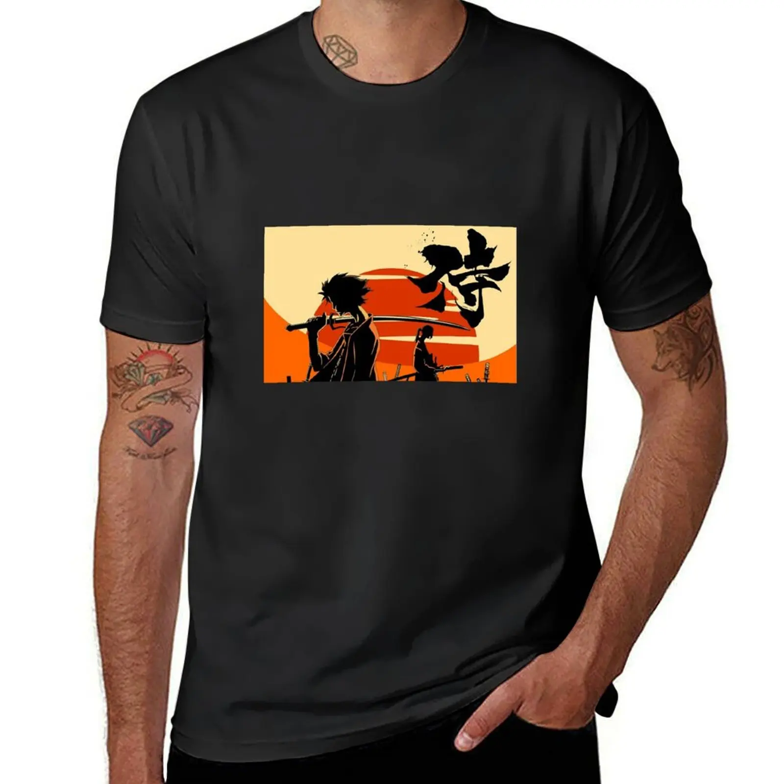 

Samurai and Sunset T-Shirt blanks plus size tops vintage customs men workout shirt