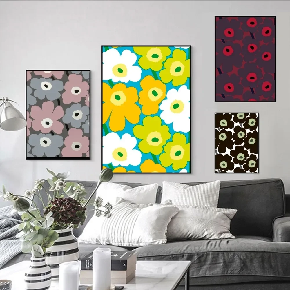 Flower club Poster Self-adhesive Art Poster Retro Kraft Paper Sticker DIY Room Bar Cafe Vintage Decorative Painting