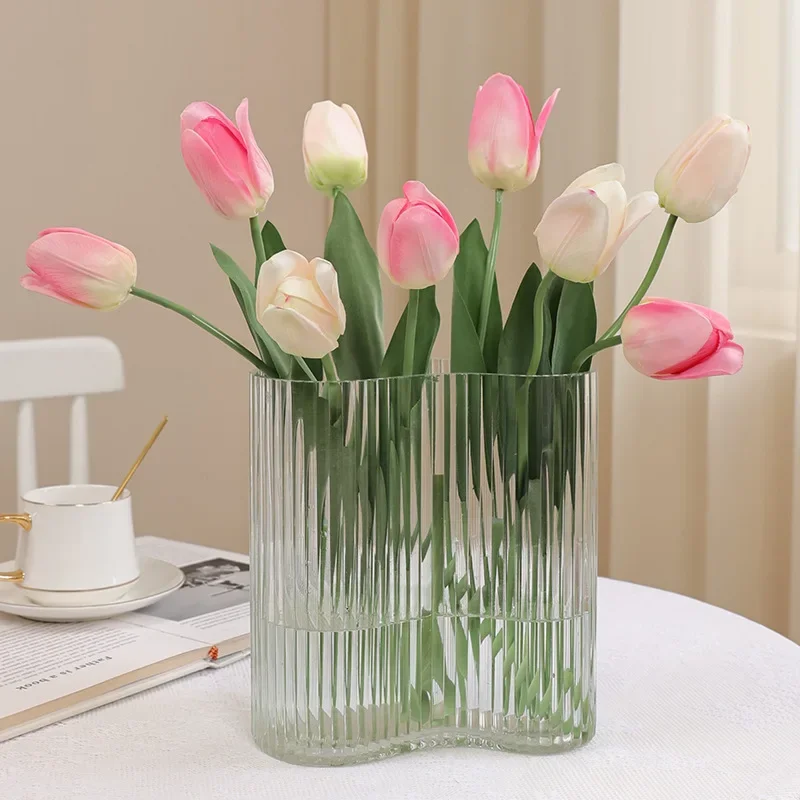 52CM Artificial Flower Moisture Sensitive High-end Moisturizing Tulip Home Living Room Decoration Ornament