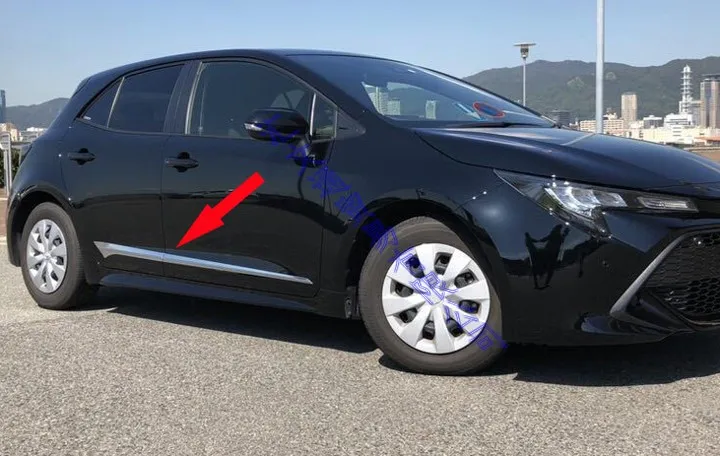 ABS Chrome Side Door Line Garnish Body Trim Molding Cover Bezel For 2019 Toyota Corolla E210 Sport Hatch Hatchback Auris view 3