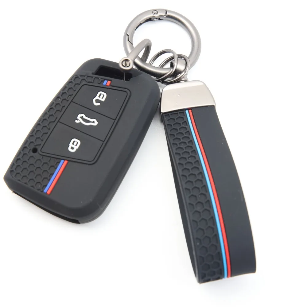 Silicone Cover For VW Volkswagen Magotan Magotan GTE Passat B7 B8 CC Arteon Skoda Fabia Superb A7 Kodiaq Seat Car Key Case Fob