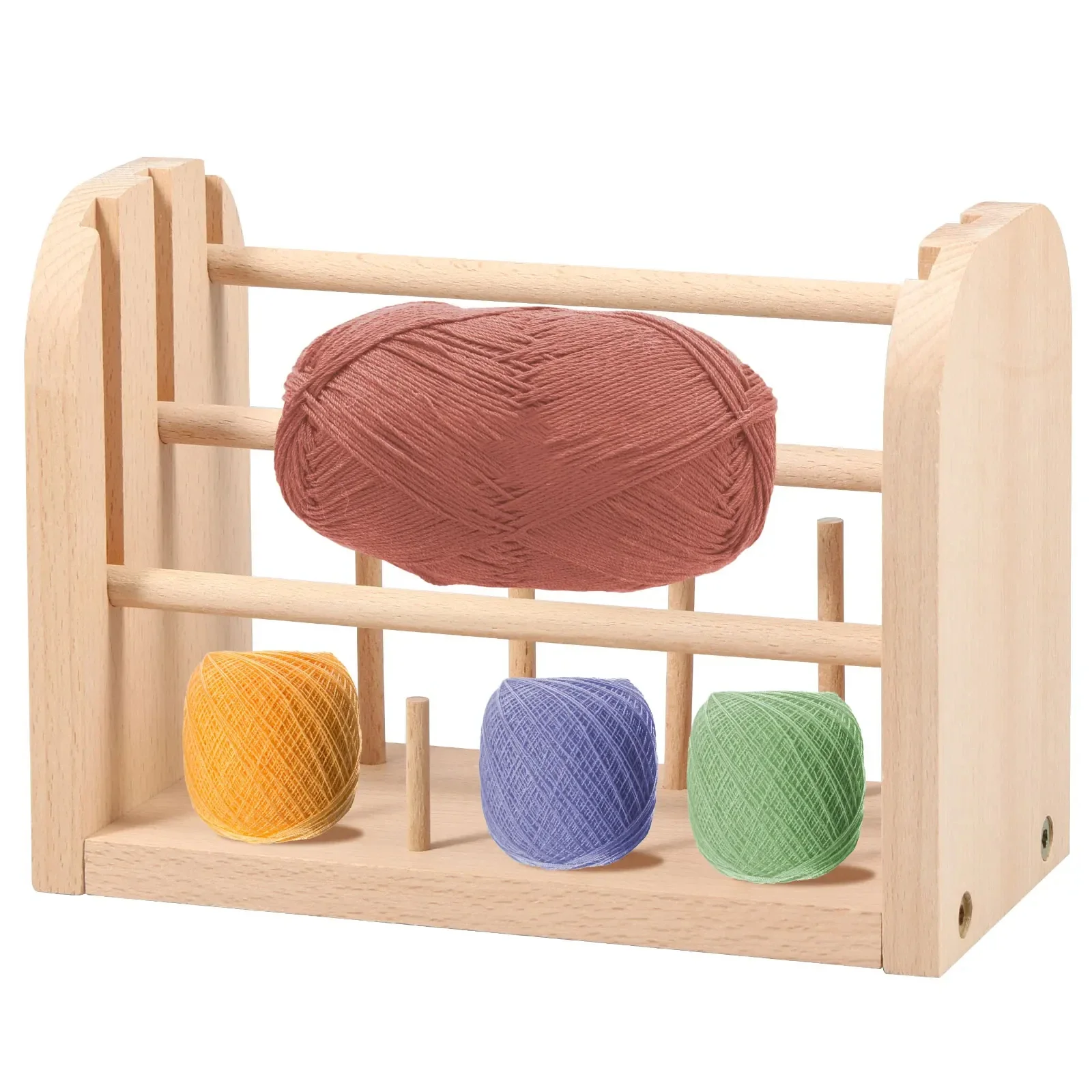 Wooden Spools Holder Stand Detachable Crochet Yarn Holder Rack Sewing Thread Spool Thread Holder Organizer Crochet Yarn Supplies