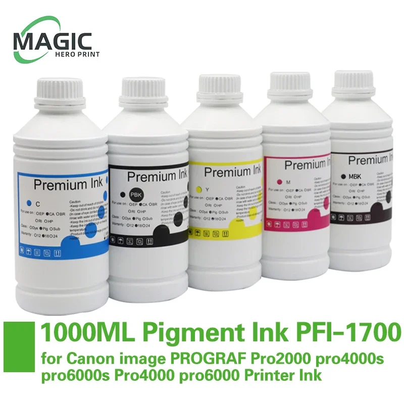 

1000ML Pigment Ink PFI-1700 PFI1700 Refill ink for Canon image PROGRAF Pro2000 pro4000s pro6000s Pro4000 pro6000 Printer Ink