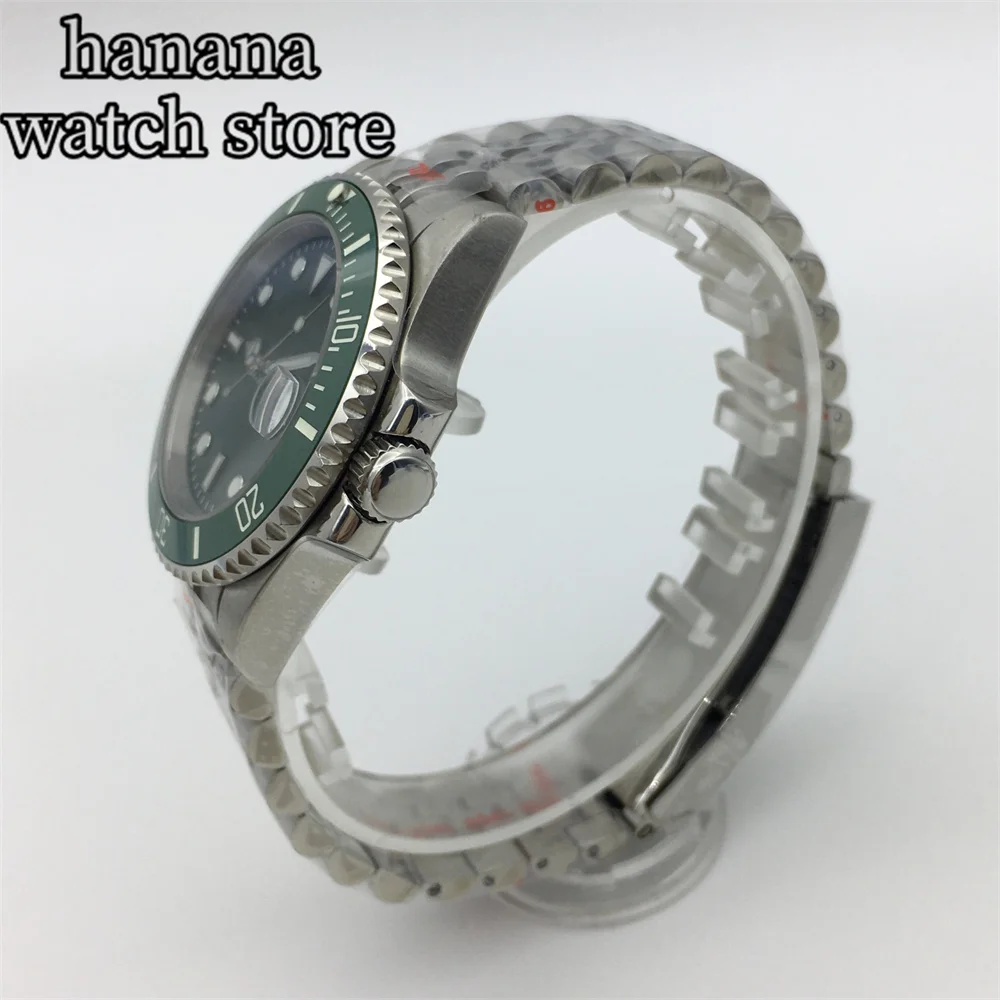 ساعة نسائية من السيراميك للرجال ، قرص أسود ، زجاج ياقوت مضيء ، 24 حجر كريم ، NH35 ، MIYOTA8215 ، PT5000 مصقول ، 40