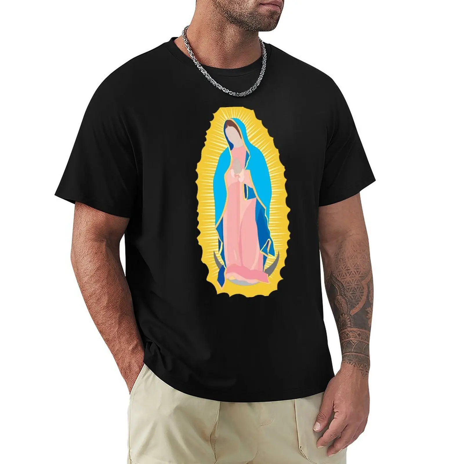 Camiseta Virgen de Guadalupe / Virgen / Madona / Nuestra Señora, Talla Grande, Color Sólido