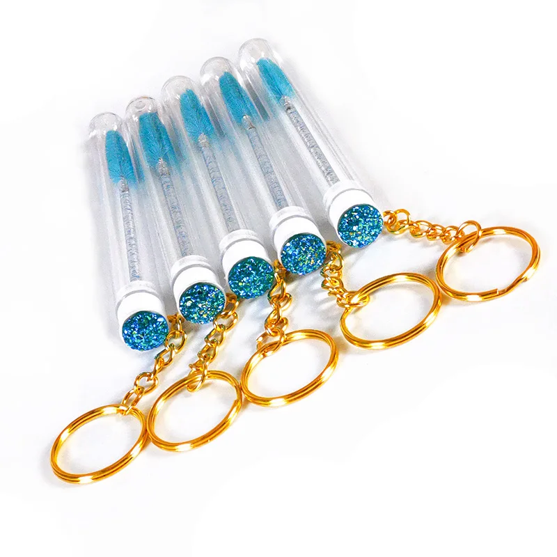 Tube de Mascara en diamant, 20 pièces, porte-clé, remplacement des bobines de cils, brosses d'extension de cils jetables, outil de maquillage