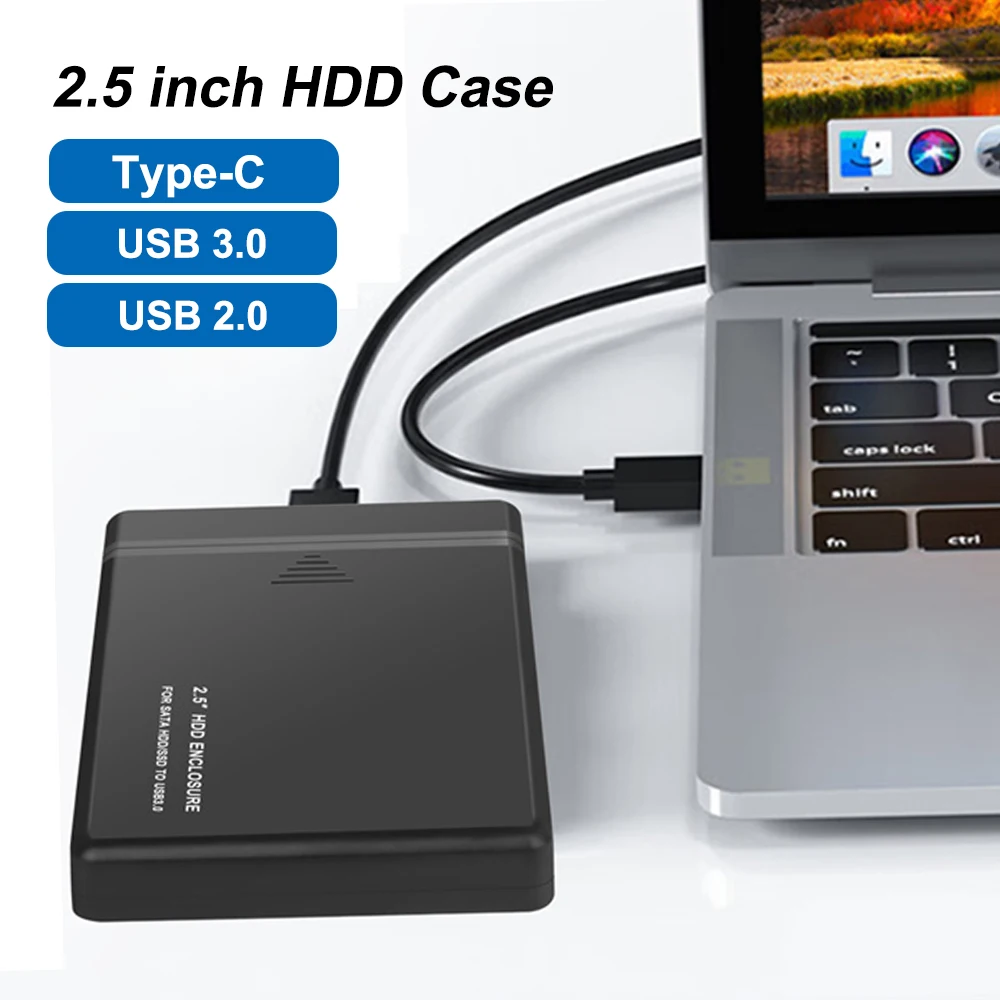 

2,5-дюймовый корпус SATA HDD SSD с скоростью передачи данных 5 Гбит/с, чехол для жесткого диска USB3.1 для SSD USB 2.0 3,0, внешний мобильный адаптер для хранения данных