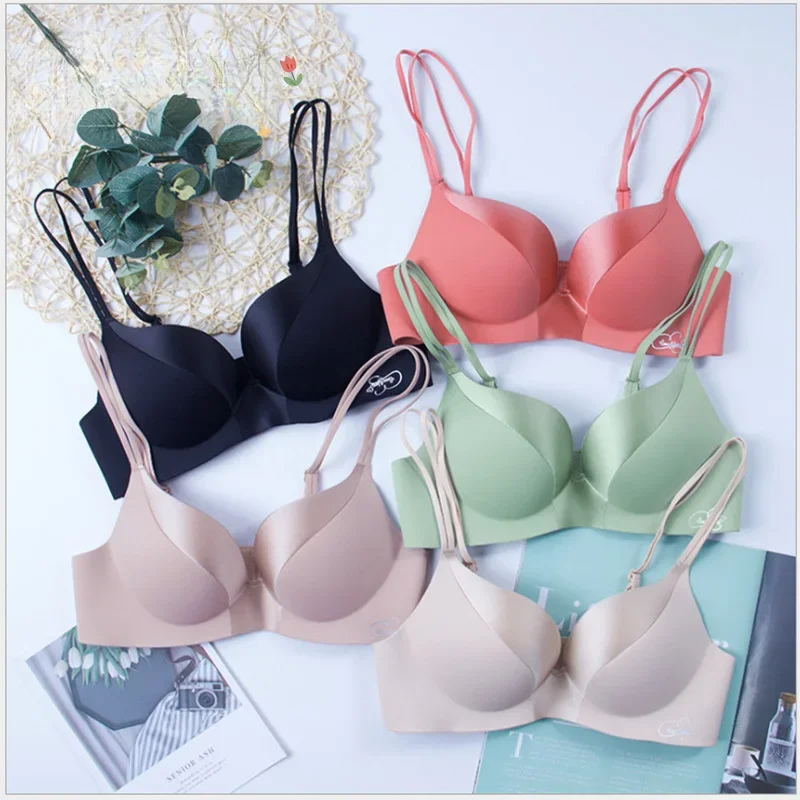 Seamless Sexy Lingerie Deep V 3/4 Cup Push Up Women Bra Comfortable Breathable Underwear Wireless Female Bralette Intimates