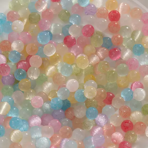 4/6/8mm 10g 캣츠아이 유리 구슬, 쥬얼리 제작, 핸드메이드 DIY 비즈, 루즈 비즈, 팔찌, 목걸이, 폰 체인 액세서리