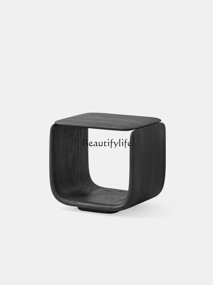 

Italian minimalist art square solid wood edge few living room sofa high-end bedroom bedside corner few