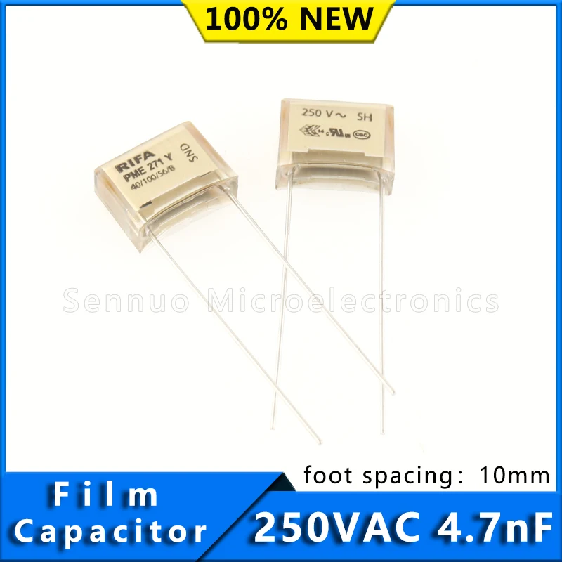 5/10pcs New Film Capacitor, Metallized Paper, Safety, PME271Y/P271, 4700 pF, 20%, 1,000 V, 250 V, Pitch10mm PME271Y447MR19T0