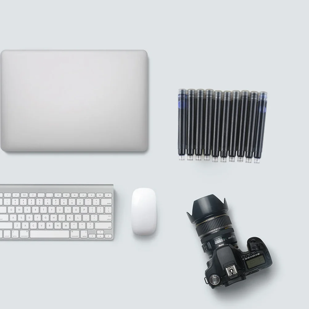 10Pcs Universal Fountain Pen Ink Refills Black Cartridge Disposable Archival Safe Quick Dry Smudge