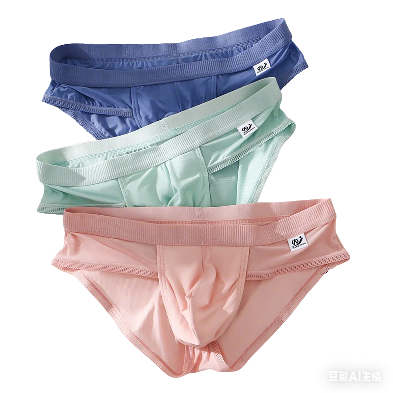 

3Pcs Summer Men Ice Silk Briefs Seamless Breathable Ultra Thin Soft Elastic Underpants Comfort Cool Daily Wear Panties