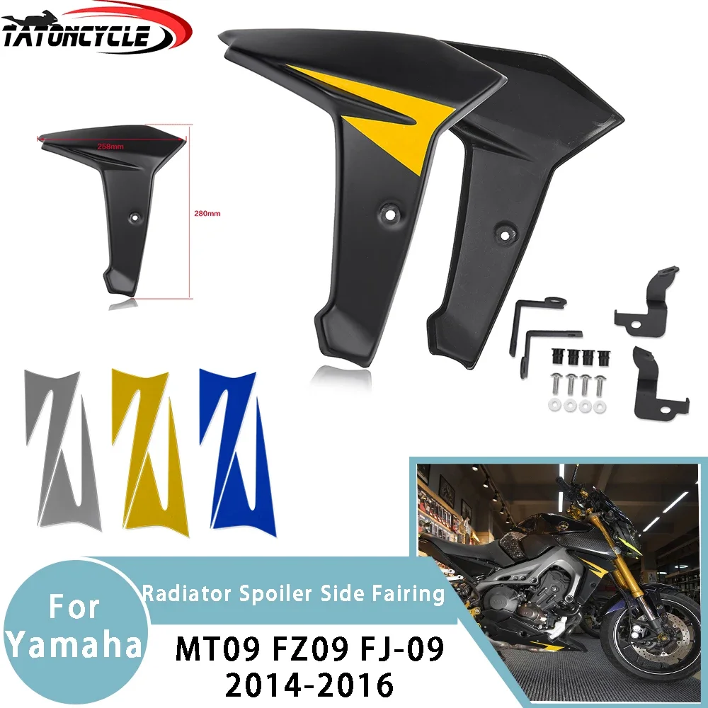 

For Yamaha MT09 FZ09 FZ-09 2014-2016 Motorcycle Radiator Spoiler Side Fairing Cover Panel Protector for MT-09 FJ-09 Accessories