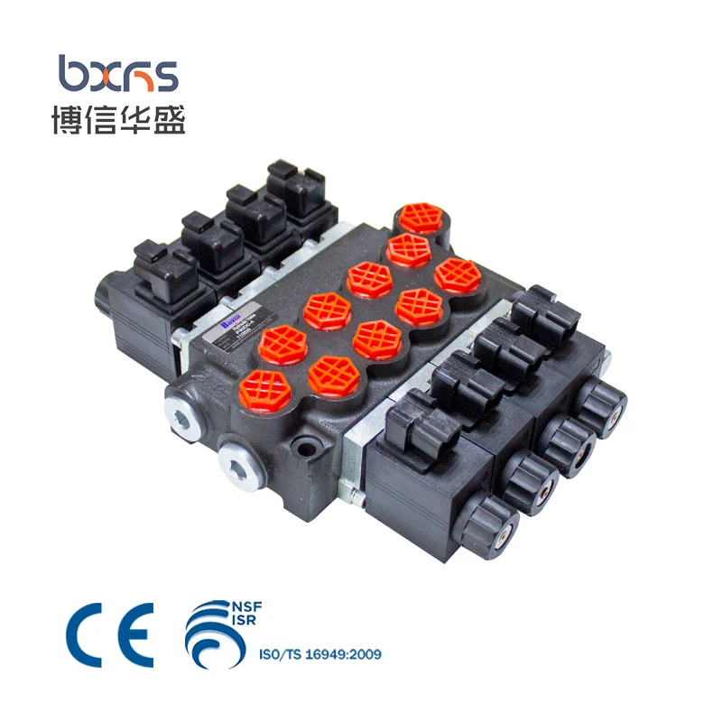 BXHS the electromagnetic control valve 40LPM 4 spools hydraulic electric contral valve P40DC-4OT for 250bar