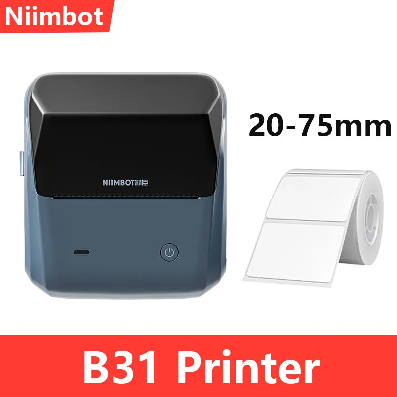 Niimbot B31 미니 라벨 프린터, 휴대용 무선 블루투스 열전사 프린터, 무잉크 20-75mm, 사무실 태그용 자체 접착 스티커 