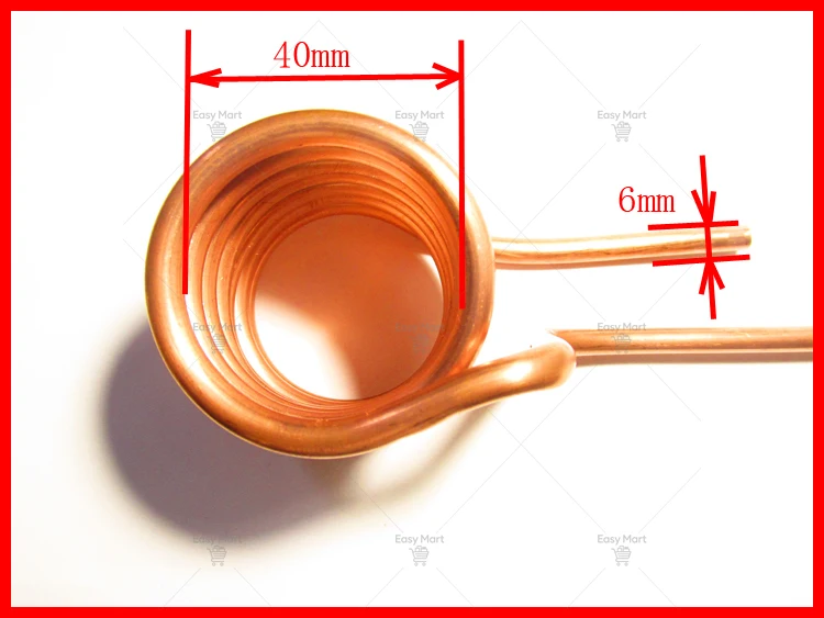 1 Piece of T2 Copper, Induction Heating Coil, Copper Tube 6mm, Quenched Without Lead-out Heating Head, DIY ZVS Coil