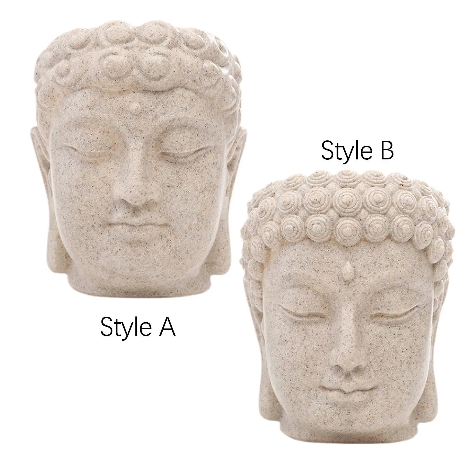 Buddha Head Figurine Flower Pot Statue Resin with Drainage Holes Bonsai Planter