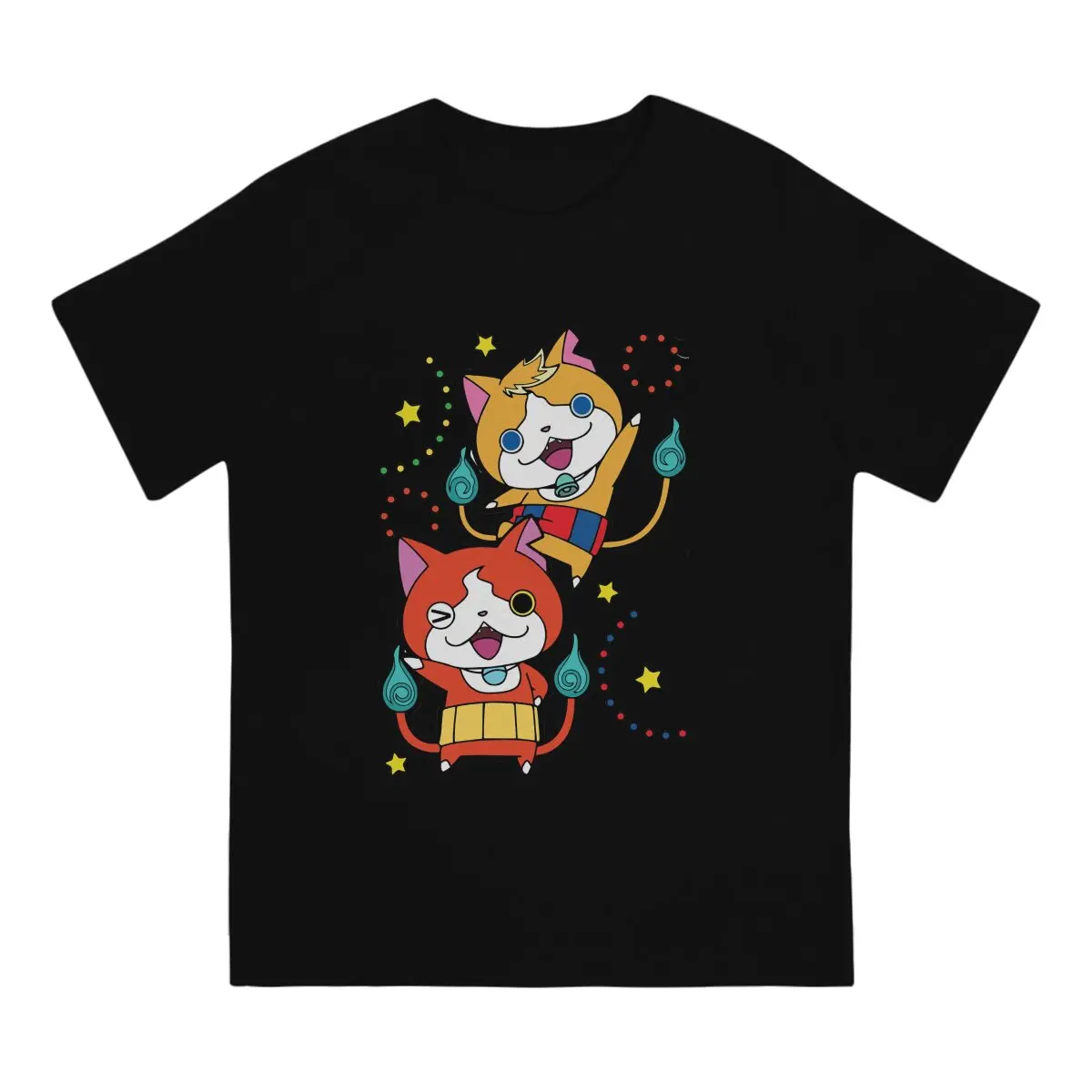 jibanyan and his friend Kids Men TShirt Yokai Watch Crewneck Tops Fabric T Shirt Funny High Quality Birthday Gifts