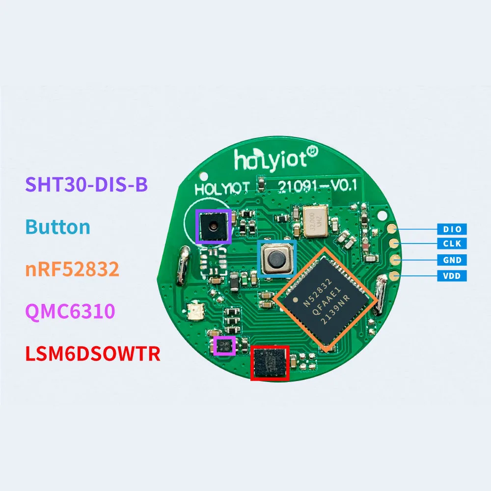 Holyiot NRF52832 BLE Motion Sensor Temperature Humidity Sensor Bluetooth 5.0 Low Energy Wireless Module for IOT Smart Home