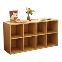 Strictly selected cream style cosmetics shelf table side floor-to-ceiling integrated lattice cabinet eight grids skin care