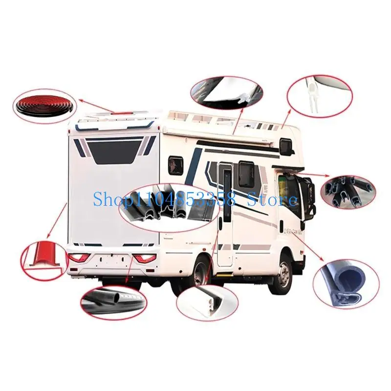 Caravans Roof Rain Gutter Silicone/TPE Water Channel Easy Install Motorhome Roof Drainage System Rain Guard for Camping