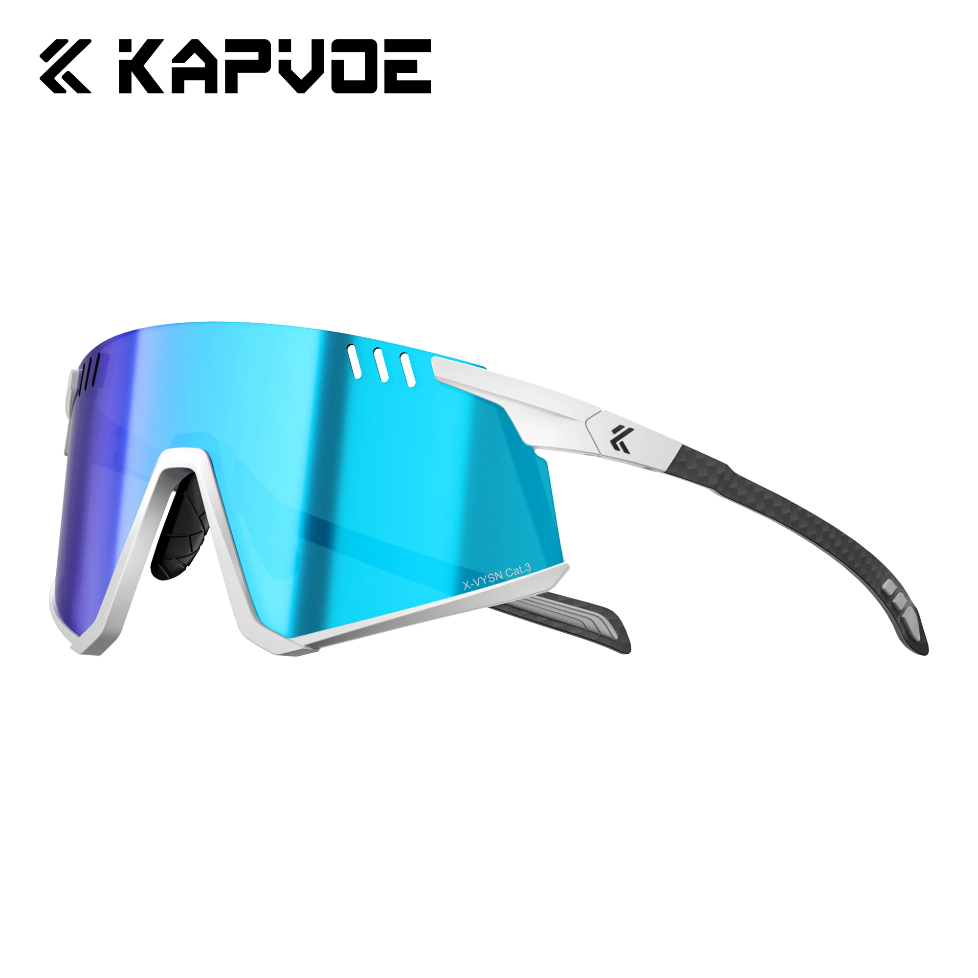 

KAPVOE Cycling Sports Sunglasses with Carbon Fiber Temples Lenses Outdoor Hiking Running and Racing Sunglasses Driving Glasses