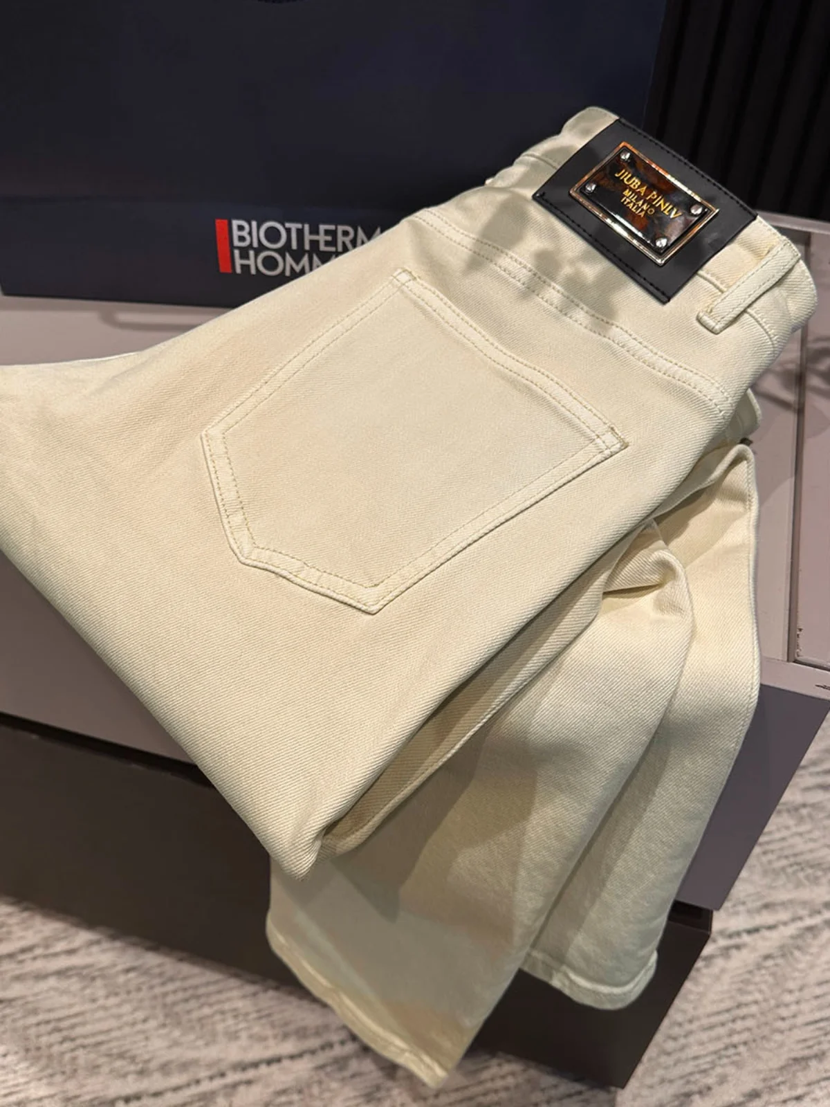 

Высококачественные мужские облегающие прямые джинсы Thi из смеси хлопка и полиэстера, зимняя модная городская дышащая повседневная одежда