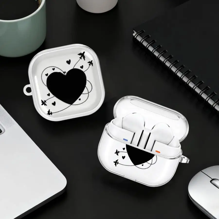 

Air Travel The World Case For Samsung Galaxy Buds 3 FE 2Pro Live 3Pro 4Pro 2 4 Pro Clear Earphone Cases Cover With Hook