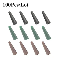 100Pcs Carp Fishing Terminal Tackle Tail Rubber Tubes, Cone Rigs Sleeves, Lead Clips, Fishing Accessories