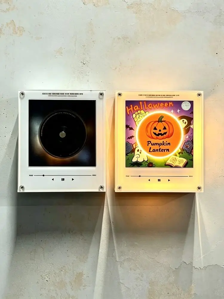Inteligentna Magnetyczna Lampka Muzyczna na Lodówkę, Odtwarzacz Płytek Winylowych Sterowany Dotykowo, Lampka Nocna z Wbudowanym Podświetleniem LED, Dekoracyjna Lampa, Magnes na Lodówkę w Kształcie — 2
