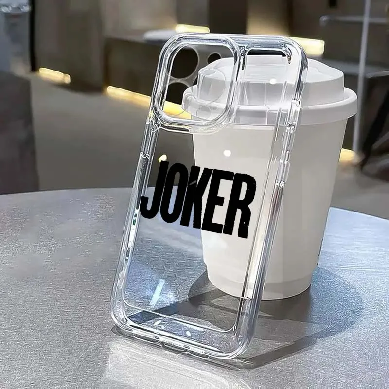 

J-Jokers Luxury Art B-Batmans Phone Case For Apple iPhone 17 Air 16e 16 15 14 13 12 11 Mini Pro Max Plus Transparent Soft Cover