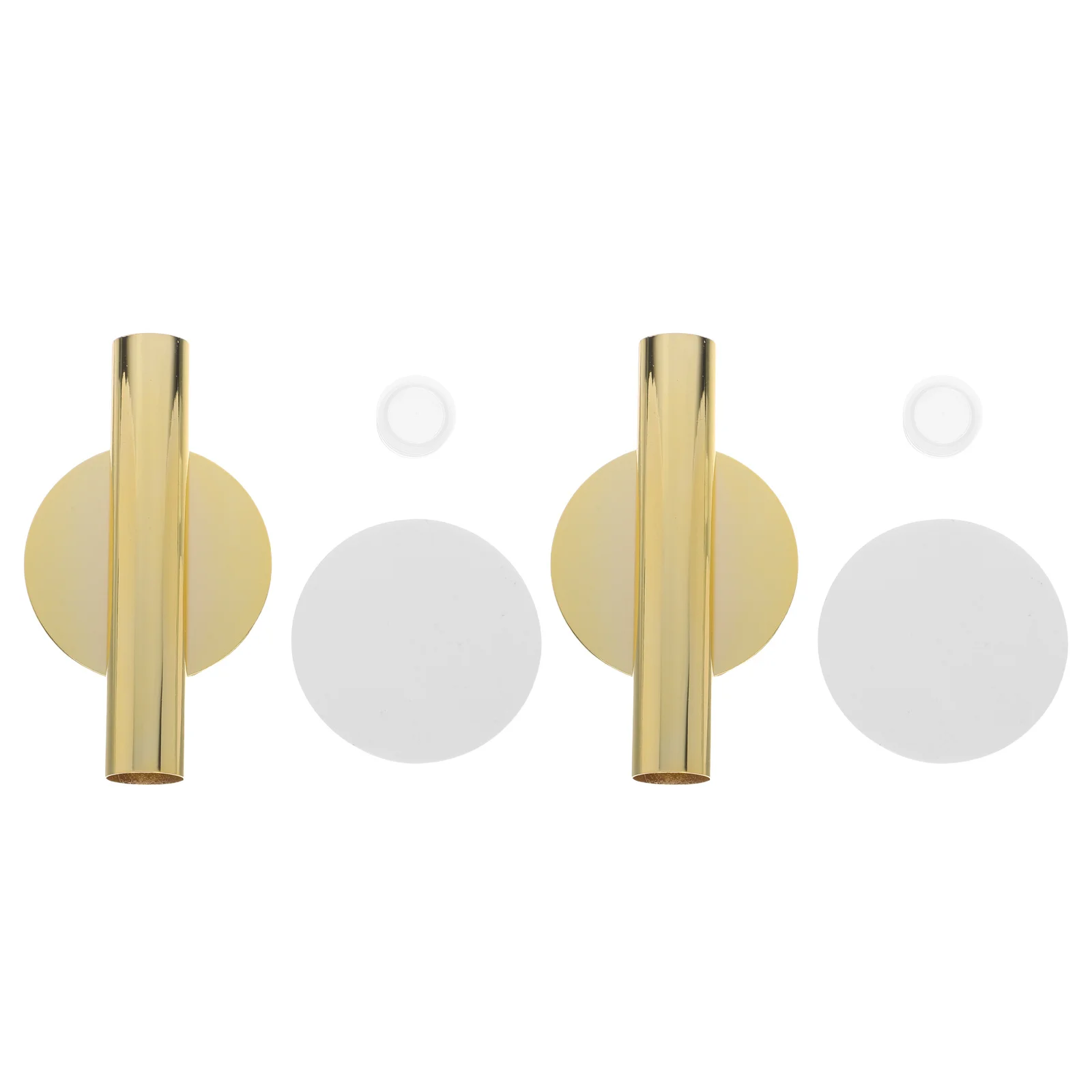 

2 Pcs Wall Blossom Vase Flower Decor Gold Tube Decorative Dried Holder Floral No Punching Bedroom