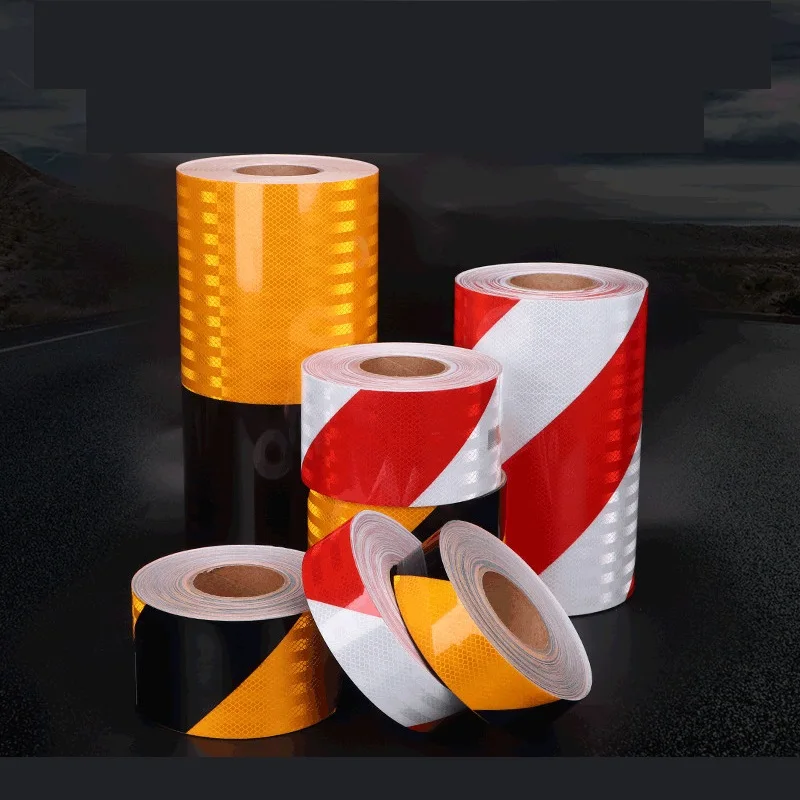 

Road Traffic Truck Van Lattice Supe Reflector Sheeting PVC Safety Warning Line Yellow Black Red Twill Reflective Tape