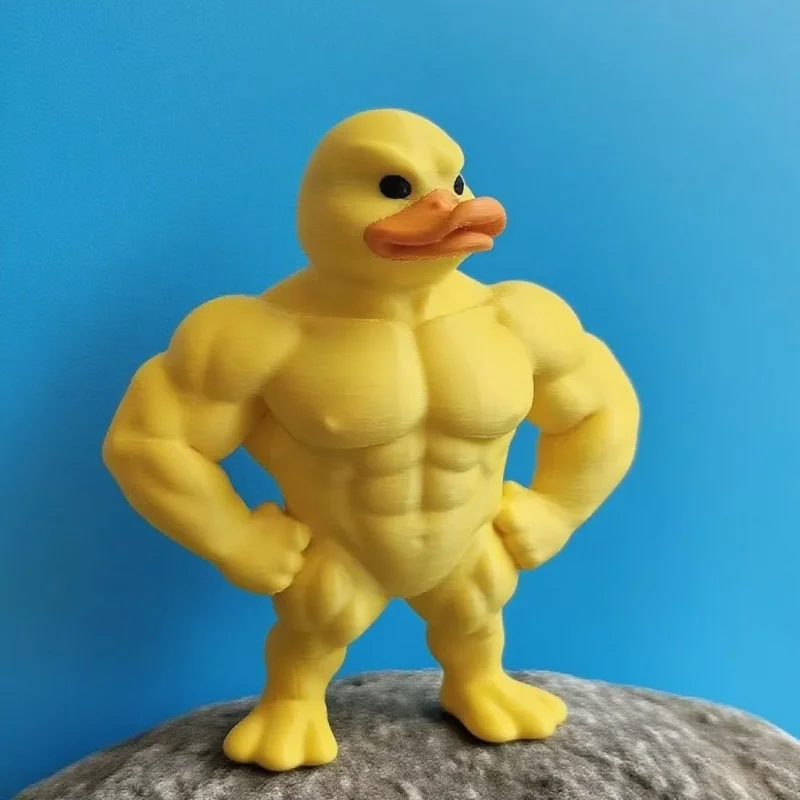 Creative Muscle Duck Statue Craft Duck Ornament Desktop Decoration Muscle Duck Statue 3D Desktop Home Indoor Outdoor Decor