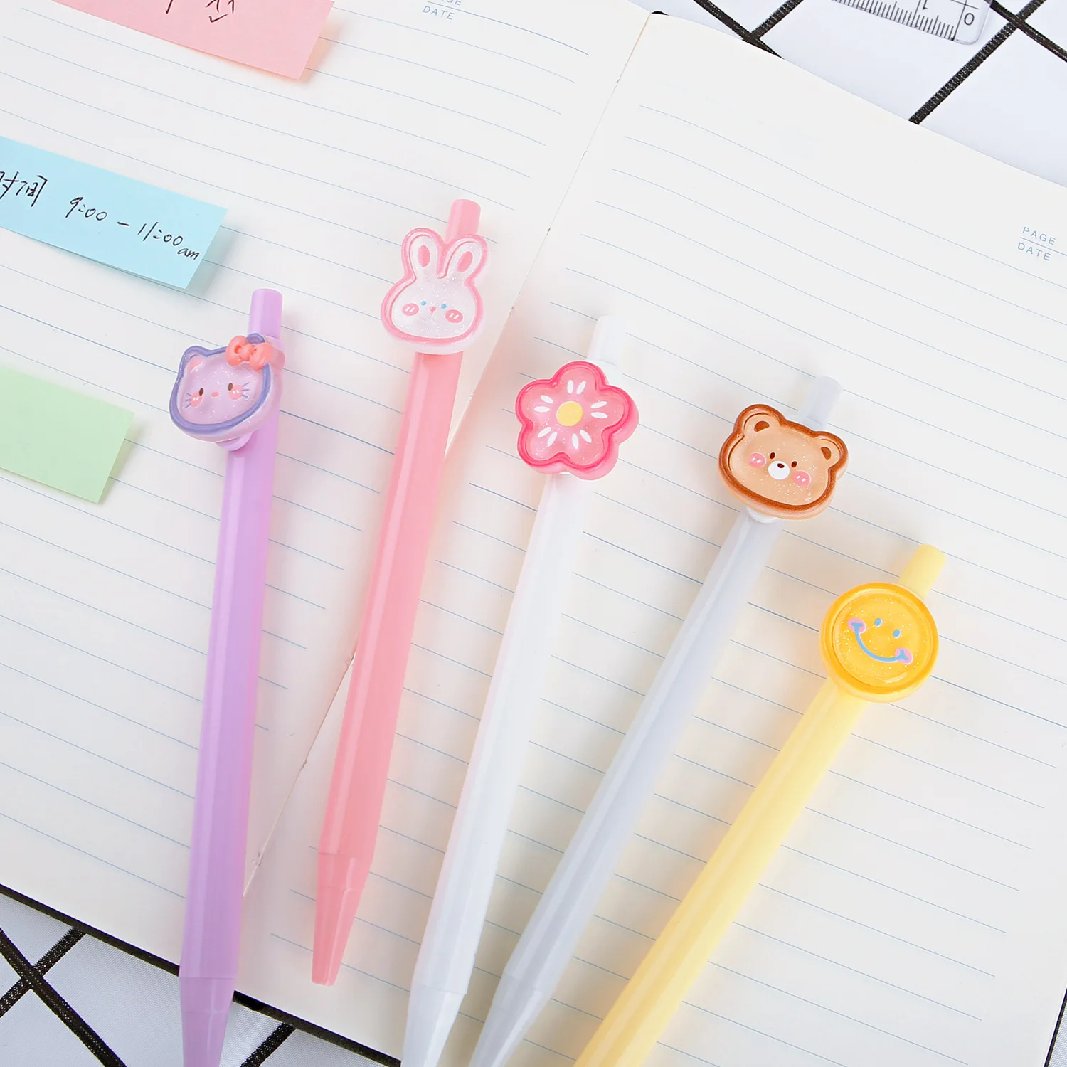 5Pcs/set cute Gel Pen 0.5mm Refill Smooth Ink Writing Durable Signing Pen 5 Colors Macarons Pens Gift Set