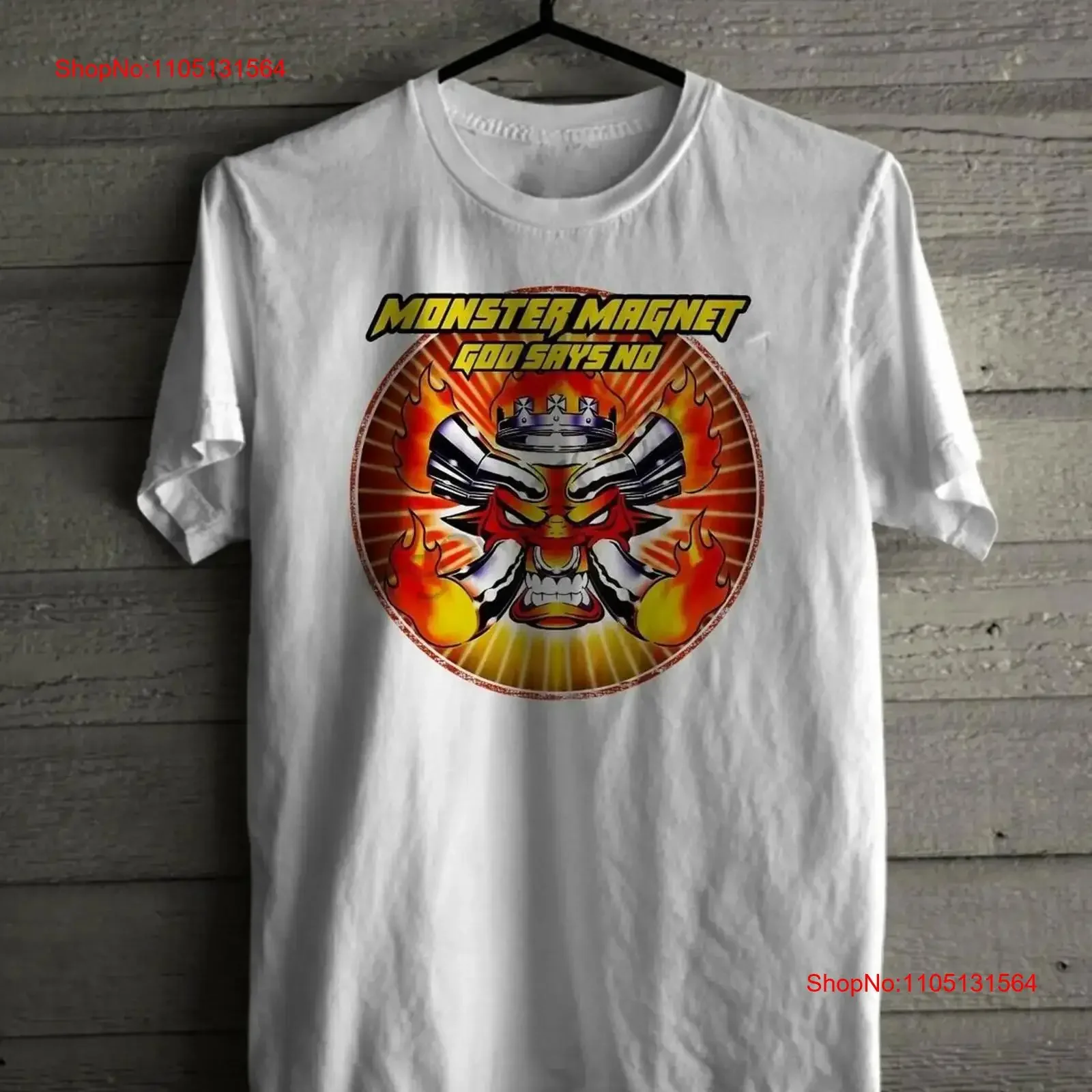 Vintage Monster Magnet Band God Says No T Shirt Concert S to 5XL AR013 vintage Washed Versatile Comfortable Slightly fashion