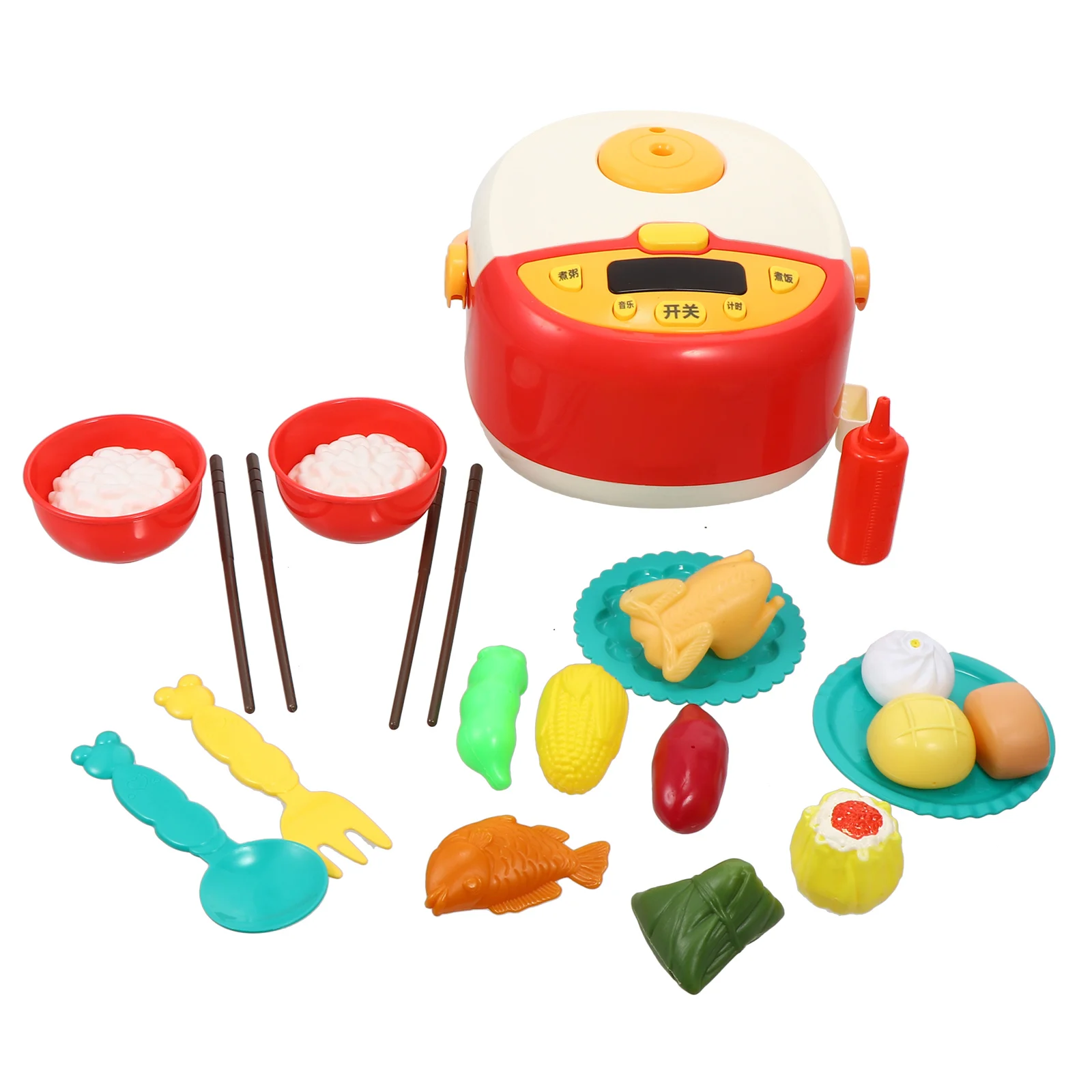 1 set Simulation Kitchen Set Kids Cooking Playhouse Educational Rice Cooker Toy for Children Safe Material Parent-Child